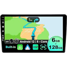 BXLIYER — 6G+128G — Android 12 IPS automašīnas radio, kas paredzēts Renault Duster/Dacia Sandero/Lada Xray 2/Captur/Logan 2 — bezvadu CarPlay/Android automašīna — kamera un mikrofons — 9 collu 2 DIN — DAB SWC Fast Boot 360-CAM