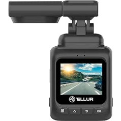 TELLUR Dash Patrol DC2 automašīnas kamera GPS FullHD 1080P G-sensors nosaka triecienu un ieraksta ierakstu, stāvvietas uzraudzības funkciju (melnā krāsā)