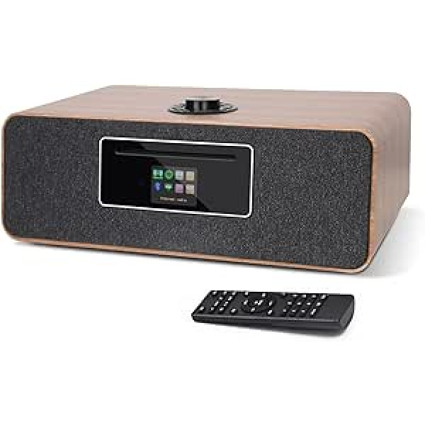 MangoKit MS5 DAB/DAB+ un FM WiFi interneta radio, digitālais radio ar stereo CD atskaņotāju, Bluetooth, Spotify Connect, pulksteņa modinātāji, izslēgšanās taimeris, USB, tālvadības pults un lietotņu vadība (valrieksts)