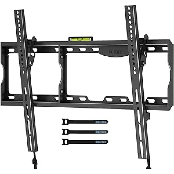 BONTEC TV Wall Mount for 37-86 Inch LED LCD OLED Plasma Flat & Curved TVs, Tilting TV Mount for TVs up to 75 kg, Max. VESA 600 x 400 mm, Spirit Level and Cable Tie Included