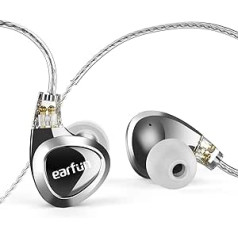 EarFun EH100 vadu austiņas, augstas izšķirtspējas IEM ar 2DD 1BA, ausīs ievietojamas austiņas ar 2 kontaktu 0,78 mm spraudni, 3,5 mm spraudni, 2 pāri maināmu regulēšanas sprauslu