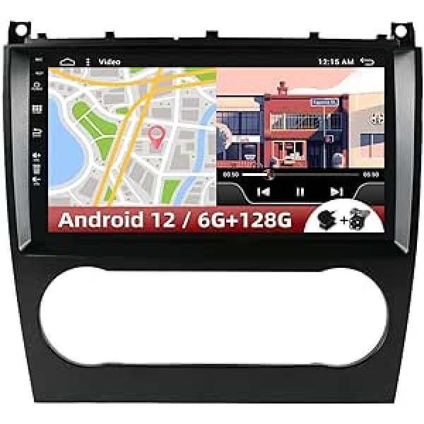 2 DIN automašīnas radio Android 12, kas paredzēts Mercedes Benz W203/W209/C180/C200/C220/C230 (2005–2009) | Bezmaksas kamera | 6G + 128G | 9 collu IPS | GPS stūres vadība DSP WiFi DAB Carplay BT5.0 RDS