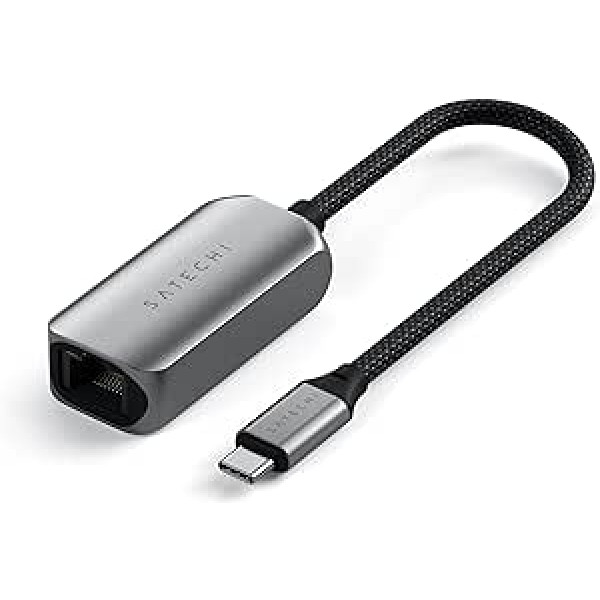 SATECHI USB-C 2,5 GB Ethernet adapteris, USB-C uz Ethernet adapteris līdz 2,5 GB lielākam ātrumam — paredzēts MacBook Pro, MacBook Air, iPad Pro, iPhone 15 un citām USB-C ierīcēm