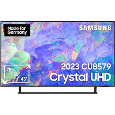 Samsung Crystal CU8579 televizors 43 collas, dinamiska kristāla krāsa, AirSlim dizains, kristāla procesors 4K, viedais televizors, GU43CU8579UXZG, vācu modelis [2023]