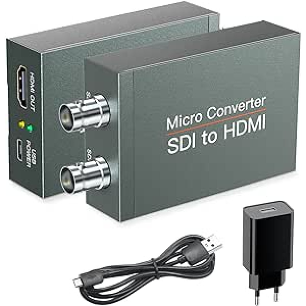 SDI uz HDMI pārveidotājs, SDI uz HDMI ar SDI cilpu izeju, 1080p HD-SDI / 3G-SDI/SD-SDI uz HDMI video audio pārveidotājs, BNC uz HDMI adapteris SDI kameras monitora projektoram