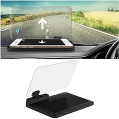 JNNJ HUD Smartphone Head Up Display Holder, Display Projector Phone Navigation GPS Holder, Car Universal Mounts for Security Navigation with HUD Image Reflector