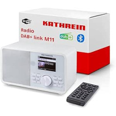 Kathrein DAB Plus Radio I interneta radio ar EWF funkciju I digitālais radio DAB+ un FM I WLAN radio ar Bluetooth straumēšanai, Aux 3,5 mm I DAB+ radio ar tālvadības pulti un lietotņu vadību balts