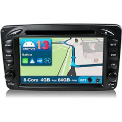 JOYX Android 10 automašīnas radio piemērots Benz ML W163/CLK W209/C-Class W203/SLKW170/E-Class W210/A-Class W168 - 4G+64G - Iebūvēts DSP+Carplay+Android Car - LED kamera Iekļauts SWC4G Bezvadu internets