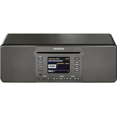 Sangean DDR-66 BT daudzfunkcionālā mūzikas sistēma (interneta radio, Bluetooth, WiFi, DAB+, Spotify atskaņotājs, CD, USB, SD, FM RDS, AUX-In, tālvadības pults) Melns