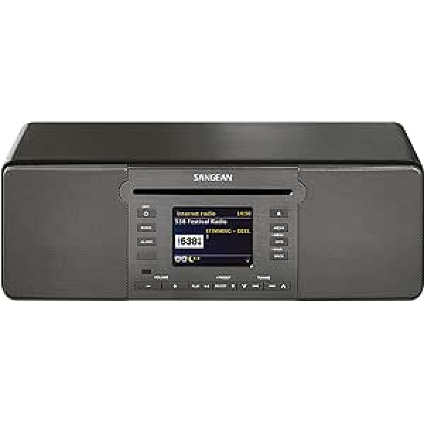 Sangean DDR-66 BT daudzfunkcionālā mūzikas sistēma (interneta radio, Bluetooth, WiFi, DAB+, Spotify atskaņotājs, CD, USB, SD, FM RDS, AUX-In, tālvadības pults) Melns