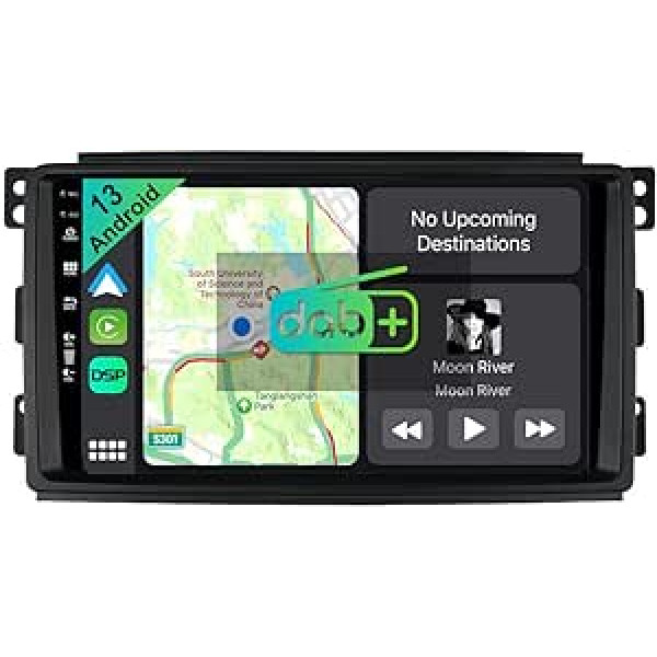 YUNTX [DAB-4G+64G] Android 12 automašīnas radio ierīcei Benz Smart Fortwo 451 (2005-2010) [Integrēts DAB+/CarPlay/Android Auto/DSP/GPS]-9 collu IPS 2.5D skārienekrāna mikrofons + kamera USB/MirrorLink/ Bluetooth 5.0