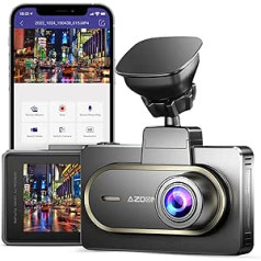 AZDOME 2K 1440P Dashcam ar WiFi lietotņu vadību, 3 collu ekrāns, Super Night Vision, WDR, 170° platleņķis, cilpas ierakstīšana, G sensors, 24 stundu stāvvietas režīms (M27)