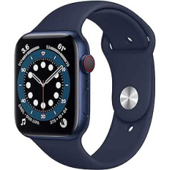 Apple Watch Series 6 44 mm (GPS + Cellular) — Aluminiumgehäuse Blau Tiefe Marine Sportarmband (Generalüberholt)