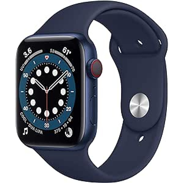 Apple Watch Series 6 44 mm (GPS + Cellular) — Aluminiumgehäuse Blau Tiefe Marine Sportarmband (Generalüberholt)