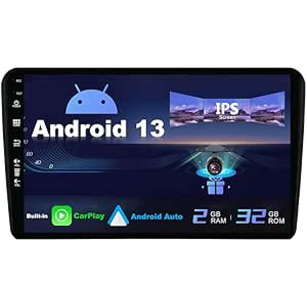 SXAUTO Android 13 IPS Car Radio priekš Audi A3 8P 8PA S3 RS3 (2003-2013) - Iebūvēts CarPlay / Android Car - Bezmaksas atpakaļgaitas kamera - 2G + 32G - Stūres vadība DAB Fast Boot WiFi DSP - 2 DIN 9