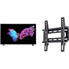 DYON Live 43 Pro-X 108 cm (43 Inch) TV (Full HD, Triple Tuner (DVB-C/-S2/-T2)) & Hama TV Wall Mount (19-46 Inch TV Mount for TVs up to 25 kg, Max. VESA 200 x 200) Black