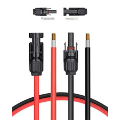 BougeRV Solarkabel 6mm² 6m ar PV Stecker IP67 Verbindungskabel Photovoltaik Solarkabel Solarstecker 10AWG Saules panelis PV Kabel 6mm2 6 Meter Rot + Schwarz 1 Paar Balkonkraftwerk