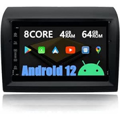 AUXOAUDIOTEK Android 12 Car Radio Sat NAV Car Stereo DAB CarPlay priekš Fiat Ducato Citroen Jumper Peugeot Boxer, Android Car Radio 7 collu skārienekrāns, DSP Octa Core 4G + 64G,