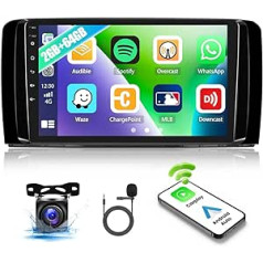 2 GB + 64 GB CAMECHO Android 12 automašīnas radio, kas paredzēts Mercedes-Benz R-Class W251 R280 R300 R320 R350 2005-2017, ar Navi Carplay Android Car, 9 collu automašīnas radio skārienjutīgs displejs RDS/FM WiFi spoguļa saite + atpakaļgaita