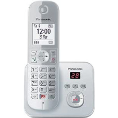 Panasonic Dual-Micro/Nano, KX-TG6861GS bezvadu tālrunis ar automātisko atbildētāju (bloķēt līdz 1000 tālruņu numuriem, skaidrs fonta lielums, skaļa klausule, pilna dupleksa brīvroku zvani) Pērle-Sudrabs