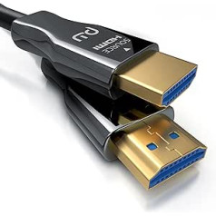 CSL — HDMI kabelis 2.0 b optiskās šķiedras 20 m – 4 k 60 Hz ar HDR — 3D — ARC — CEC — HDCP 2.2 — YUV 4 x 4 x 4 — HDMI kabelis, ātrdarbīgs — optiskās šķiedras kabelis — alumīnija savienotājs — aizsar