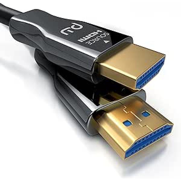 CSL - HDMI Cable 2.0 b Fibre Optic 20 m - 4k 60Hz with HDR - 3D - ARC - CEC - HDCP 2.2 - YUV 4 x 4 x 4 - HDMI Cable High Speed - Fibre Optic Cable - Aluminium Connector - Kink Protection