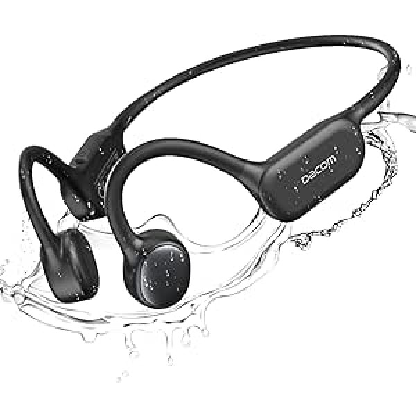 DACOM Bone Conduction austiņas bezvadu Bluetooth 5.3 sporta austiņas IPX7 ūdensizturīgas 2 in 2 atvērtas auss austiņas skriešanai pārgājieni Braukšanas apmācība melna