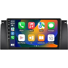 Auto radio BMW X5 E39 / E53 / M5 / X5 (1996-2007), Android 12 9 collu skārienjutīgs displejs ar GPS navigācijas AM/FM/RDS DAB stūres vadību un vadu bezvadu Carplay/Android Car