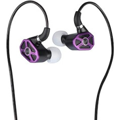 LINSOUL Raptgo Bridge 2BA+2DD+PZT Tribride in-ear monitors, HiFi IEM ar regulēšanas slēdzi, maināms metāla filtrs, četru virzienu slēdzis mūziķiem Audiophile DJ Studio (purpursarkans, tilts)