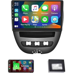 Hodozzy Android automašīnas radio, kas paredzēts Toyota Aygo/Peugeot 107/Citroen C1 2005.–2014. gadam ar Carplay Android Car