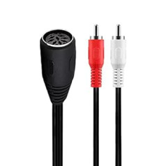 LOKEKE DIN 8 Pin to 2 RCA Cable, DIN 8 Pin Female to 2 RCA Red White Plug Stereo Audio Cable Wire for Sound Equipment Receiver CD Player