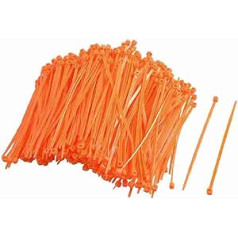 Miki & Co 200 Pcs Oranžs Regulējams Pašbloķējošs neilona kabeļu saites 2,5 x 100 mm