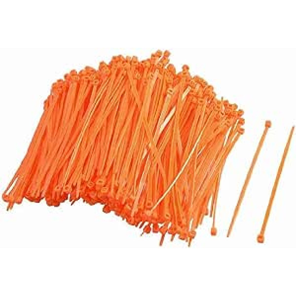 Miki & Co 200 Pcs Oranžs Regulējams Pašbloķējošs neilona kabeļu saites 2,5 x 100 mm