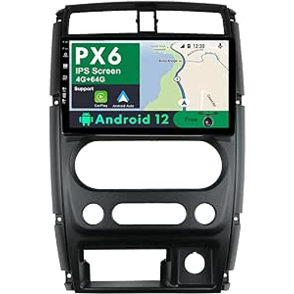 JOYX PX6 Android 11 IPS automašīnas radio, piemērots Suzuki Jimny 3 (2005-2019) - 4G + 64G - atpakaļgaitas kamera bez maksas - 2 DIN 9 collas - DAB stūres vadība WiFi CarPlay Android automašīnas HDMI 4K video AHD Fast