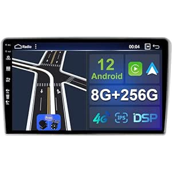 Android 12 8G+256G automašīnas radio priekš Toyota Avensis 2002-2008 ar GPS Navi Bluetooth MirrorLink RDS FM WiFi Atpakaļskata kamera Carplay DSP AUX 2 DIN 360 Camera Fast Boot SWC