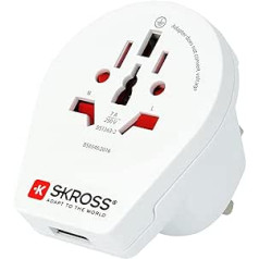 SKROSS World to UK USB lādētājs: Reiseadapter für Reisen in Länder, die den britischen Standard verwenden; iekļauts integrēts USB ports (2100 mA)