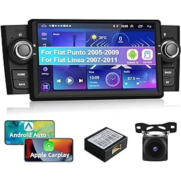 Podofo 2G + 32G Android 1Din automašīnas radio stereo ierīcei Fiat Punto 2005-2009, radio Fiat Linea 2007-2011 ar bezvadu Carplay Android Car, 7 collu HD skārienekrāna automašīnas radio ar Bluetooth, SWC +