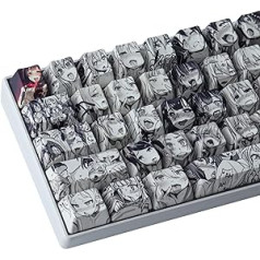 Sunzit tastatūras vāciņi, 108 taustiņu OEM PBT taustiņu vāciņi, krāsainie sublimācijas japāņu anime tastatūras vāciņi Cherry Gateron Kailh Switch mehāniskajai tastatūrai (tikai taustiņu vāciņiem)