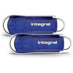 Integrālā atmiņa Courier 128GB USB 2 Pack Stick Royal Blue, Silver, Blue