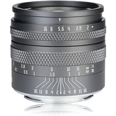 AstrHori 50 mm F2.0 objektīvs ar lielas apertūras manuālo pilna kadra objektīvu, kas saderīgs ar Fuji Fujifilm X-Mount spoguļkameru X-T100,X-S10,X-A1,X-A3,X-A5,X-A20,X-M1 utt. (pelēks)