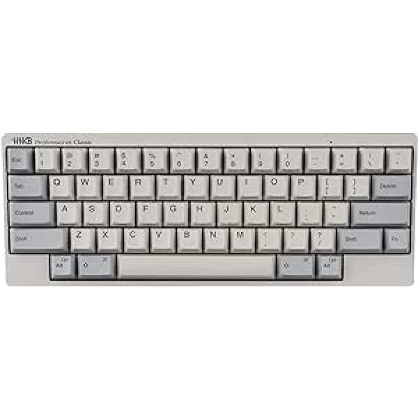 HHKB klasiskā tastatūra PD-KB401W, drukāti taustiņu vāciņi, profesionāla mehāniskā 60% tastatūra, USB-C (balta)