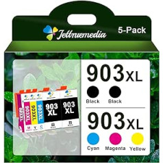 JTM 903xl Savietojams ar printeru kasetnēm HP 903XL Multipack priekš HP 903 HP 903 XL 903XL printeru kasetnēm HP Officejet Pro 6950 6960 6970 Multipack (2 melna, 1 ciāna, 1 dzeltena, 1 fuksīna)