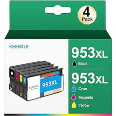 KEENKLE 953XL Printer Cartridges Compatible with 953 XL Cartridges for Officejet Pro 8710 7740 7720 8715 8730 8725 8210 8218 8718 8740 7730 8728 8711118 9 1 Black, 1 cyan, 1 Magenta, 1 Yellow