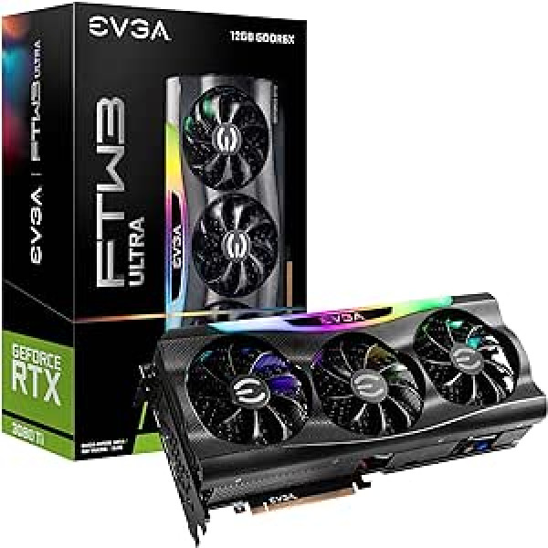 EVGA GeForce RTX 3080 Ti FTW3 Ultra Gaming, 12G-P5-3967-KR, 12GB GDDR6X, iCX3 tehnoloģija, ARGB LED, metāla aizmugures plāksne