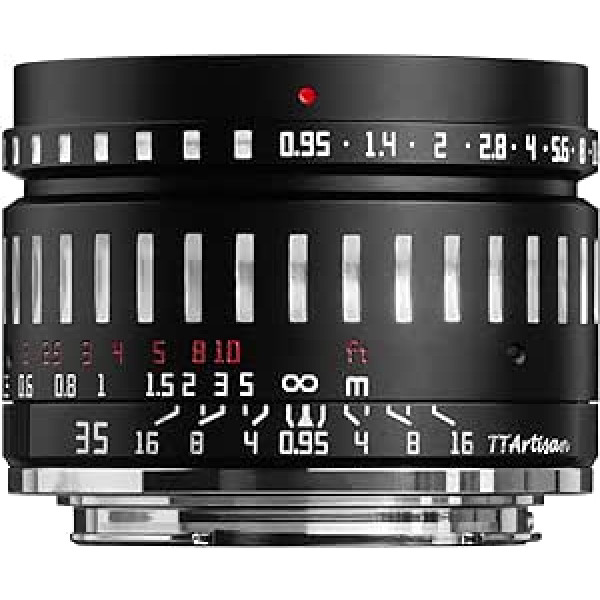 TTTartisan 35mm F0.95 APS-C lielas apertūras manuālā fokusa bezspoguļu kameru objektīvs Canon M stiprinājumam, savietojams ar M1 M2 M3 M6 M6II M10 M50 M100 M200