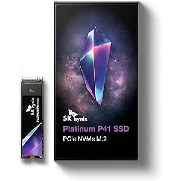 SK hynix Platinum P41 1TB PCIe NVMe Gen4 M.2 2280 iekšējais SSD, līdz 7000 MB/s Compact M.2 SSD formas faktora iekšējais cietvielu disks ar 176 slāņu NAND zibspuldzi