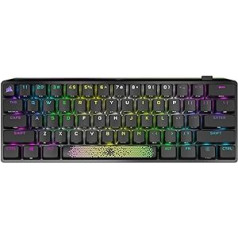 Corsair K70 PRO Mini bezvadu RGB 60% tastatūra RF bezvadu + Bluetooth QWERTY angļu melns