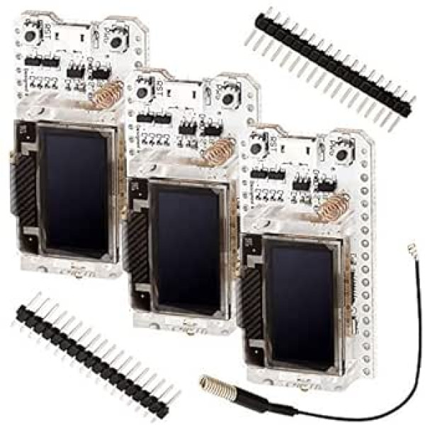 AZPiegāde 3 x NodeMCU ESP32 Heltec ar 0,96 collu OLED displeju un SX1276 868MHz LoRa ar e-grāmatu