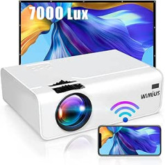 Mini projektors, WiFi projektors, pārnēsājams, atbalsta Full HD 1080P projektoru, mājas kinozāles, 80 000 stundu projektors viedtālrunim, HDMI, VGA, AV, TF, USB