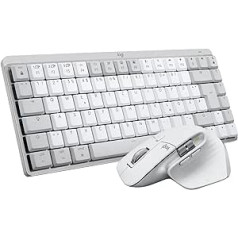 Logitech MX Mechanical Mini for Mac, Wireless Keyboard with Lighting + MX Master 3S for Mac - Wireless Bluetooth Mouse with Ultra Fast Scrolling - Pale Grey